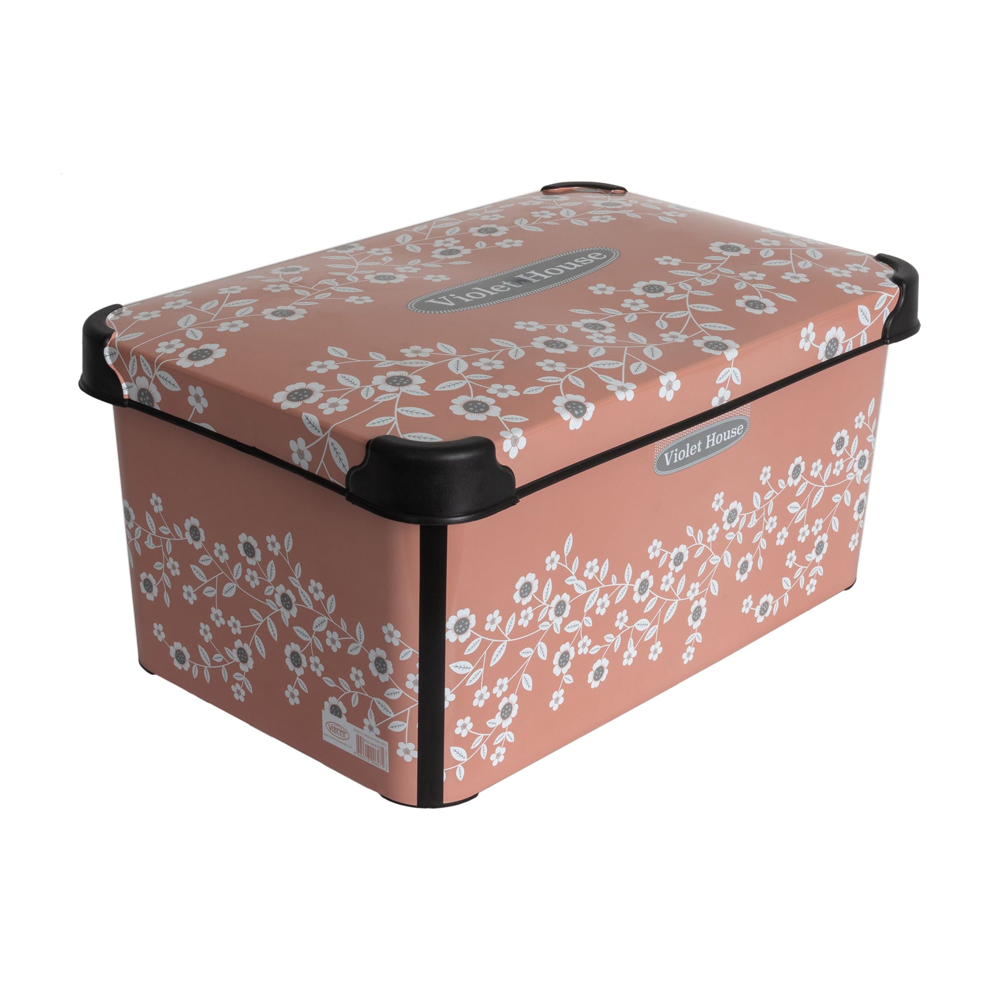 Контейнер для зберігання з кришкою Violet House 0647 Decor Powder Flower, 16.5*23.5*35 см, 10 л (0647 DECOR POWDER FLOWER с/кр. 10 л)